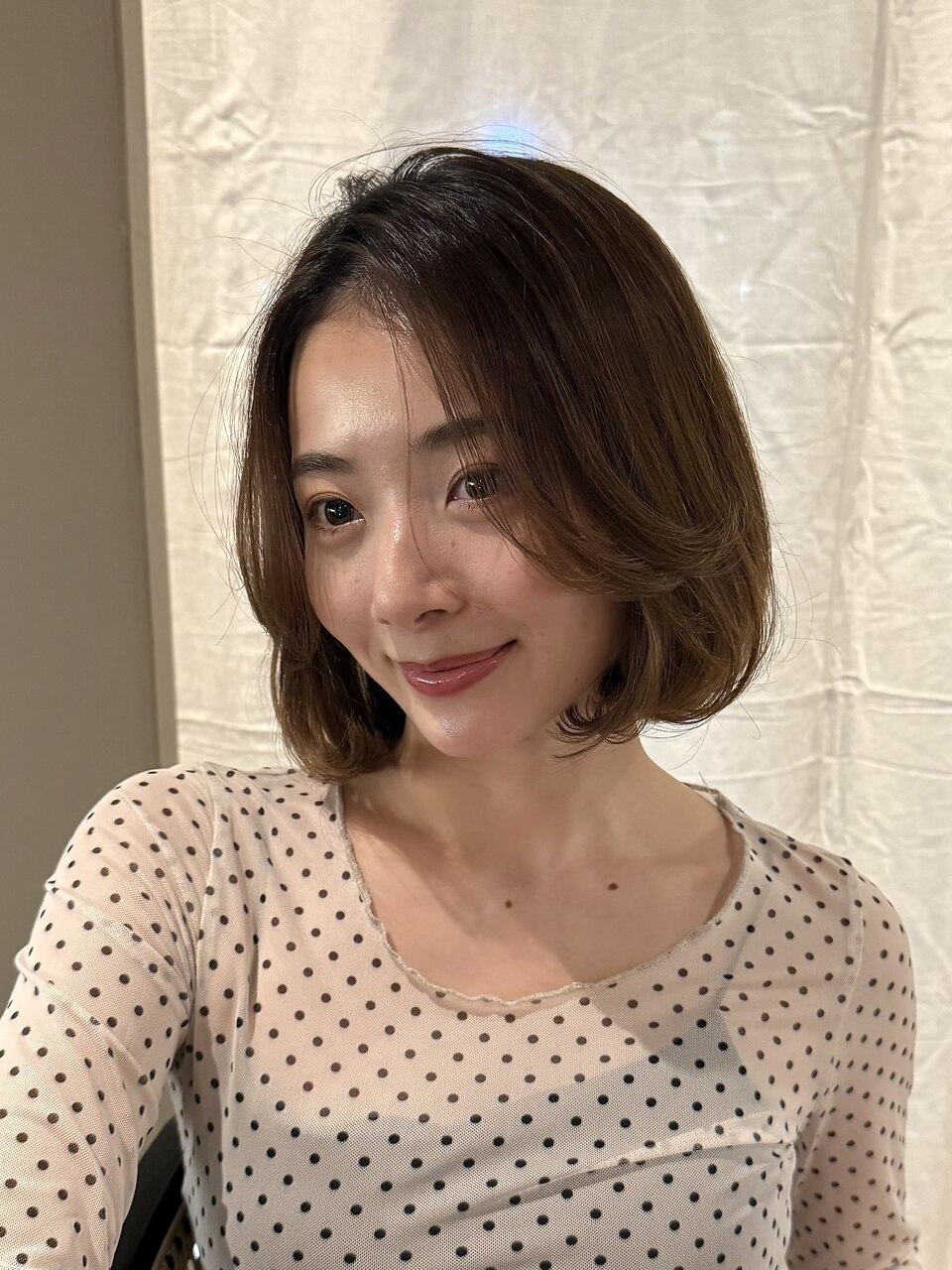 ピンクベージュ/ブリーチなし/ボブ/表参道/原宿