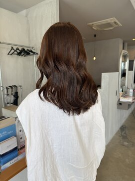 シェル 津山の手店(shel) 大人可愛いレイヤーカットオレンジブラウン