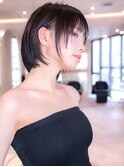 ミディアム髪質改善ストレート顔周りレイヤーカット前髪縮毛矯正