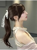 韓国ヘア ヘアアレンジ 顔まわりカット 前髪カット 小顔ヘア