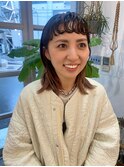 ボブスタイル×くるっと前髪パーマ