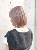 ミルクティーカラー/ボブ/ブリーチ/ダブルカラー/ハイトーン
