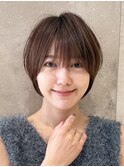 ショートボブ髪型30代40代50代前髪あり前髪無し面長丸顔【西村ss