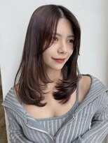 バイオレット 表参道店(Violet)&nbsp;ミディアムレイヤー/顔周りハッシュカットココアブラウン