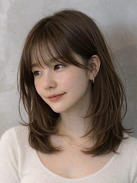 キリ 逗子(kiri) 逗子葉山サイドバングレイヤーカット耳かけ顔周りレイヤーm57