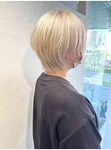 ミルクティーブロンドダークブルーデジタルパーマ