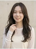 大人可愛い20代30代40代ロングレイヤーグレージュ