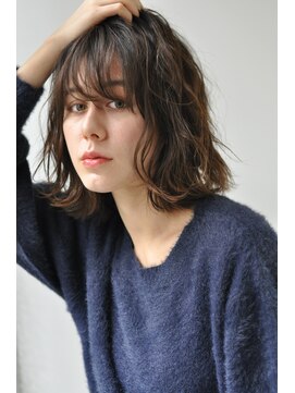 スピンヘアワークス(Spin Hair Works) 外国人風アッシュ☆ゆるウェーブボブ