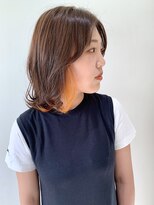 フォーク FOLK&nbsp;【FOLK】小顔 外ハネ 波巻き 横髪 耳上 インナーカラー オレンジ