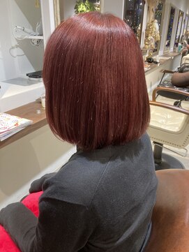 ナルヘアー 越谷(Nalu hair) ピンクオレンジ/ボブスタイル