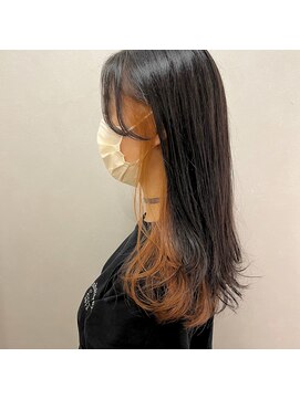 アンドワン 自由が丘(&ONE) 【&ONE 自由が丘】インナーカラー × オレンジベージュ