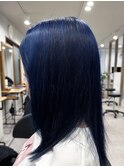 ネイビーブルー/ロング/髪質改善カラー/ブリーチ/上大岡