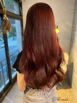 ジル アンク(Jill ankh) 《Jillankh 姫路駅前》レッドカラー　ブリーチ履歴あり　艶髪