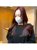 レッドブラウン×韓国ヘア