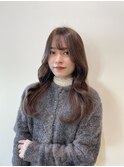 大人かわいい フェザーバング シアベージュ/