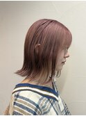 ピンクグレージュ×外はねロブ