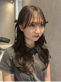 福井透明感カラー韓国くびれヘア顔まわりシースルー学生