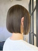 武蔵小杉大人丸みミニボブ透明感カラーオリーブグレージュ30代