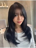 20代30代40代髪質改善オリーブグレージュブラックハッシュカット
