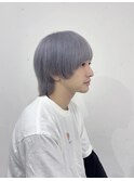 メンズのウルフカット！ブリーチありでシルバーカラーに！