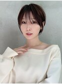 丸みショートボブ/カーテンバング/顔周りカット/■23