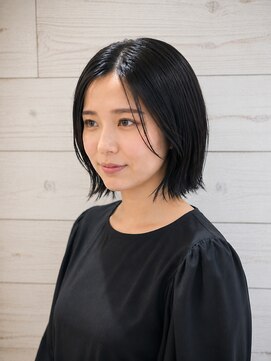 ベルクープス 天王寺店(Belle Coupes) 【Bellecoupes】くびれボブ　暗髪　大人女子ヘア