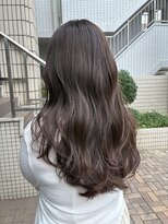 スーリール 福岡別府店(Sourire)&nbsp;ミントベージュ 韓国くびれヘア 小顔カット ブリーチ無しカラー