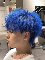 オーシャントーキョー 神戸(OCEAN TOKYO KOBE)&nbsp;ブルー無造作マッシュ青髪ツーブロック