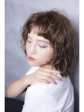 ミエル ヘア 新宿(miel hair) ミニマムボブ３Dカラーモードジグザグバング