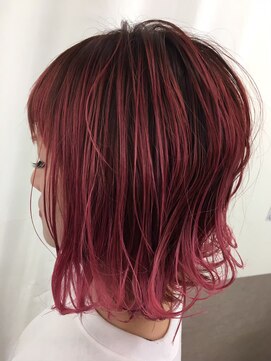 美容室 びゃんびゃん 社店 クリアピンク