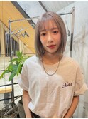 【coral】 切りっぱなし&ハイトーングレージュカラー