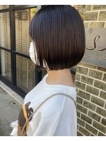 ヘアデザイン ソラ(Sola)&nbsp;オーダーメイド/丸みストレートボブ×暗めカラーブラウン