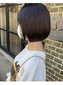 オーダーメイド/丸みストレートボブ×暗めカラーブラウン