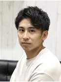 ツーブロック刈り上げメンズショートアップバング