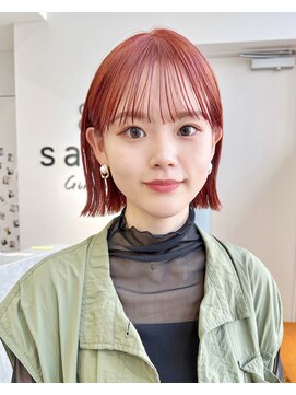 サンド 銀座(sand) 暖色ボブ☆ぷつっとラインがかわいい