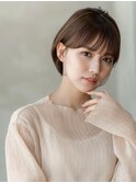 大人かわいい前髪セシルカットココアブラウンフリンジウェーブ