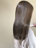 アッシュミルクティー艶々カラー 髪質改善