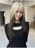 ロング　ハイトーン　ダブルカラー　インナーカラー　10代20代