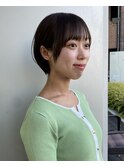 前髪あり耳掛け丸みくびれショートボブ20代30代40代50代60代