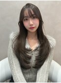 ミニウルフレイヤーカット顔周り前髪韓国ミディアムロング/銀座