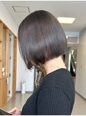 艶髪アッシュグレーぷつっとミニボブ20代西大寺