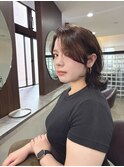 センターパート前髪,ブラウングレージュ