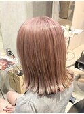アンブレラカラー/船橋/くすみベージュ/細めハイライト