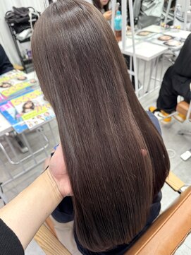 サロンドミルク 新百合ヶ丘店(salon de MiLK) ★スモーキーブラウンウォームベージュ顔周りカット透明感カラー