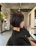 ヤソヤ(88)&nbsp;丸みショートボブ/ダークグレー/前髪無し
