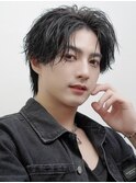 センターパートニュアンススパイラルパーマ