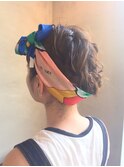 スカーフヘアアレンジ