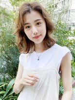 アイティー バイ アルバム 中野店(IT by ALBUM)&nbsp;ロブウェーブ_ショートパーマホワイトアッシュ_37967