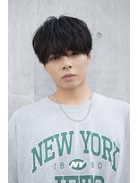 ラフスパイラル刈り上げなしマッシュ