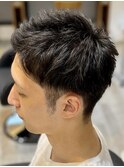 ビジネスショートメンズマッシュツイストパーマツーブロック